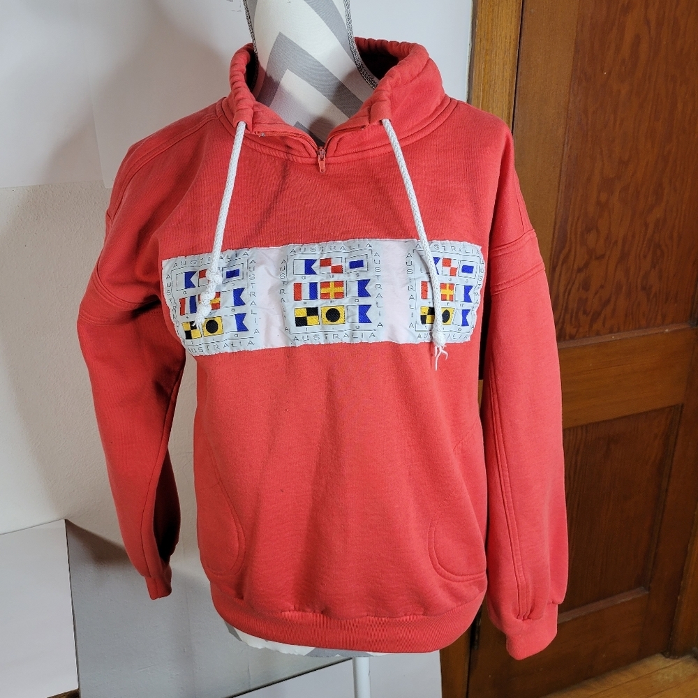 Womens Everything Australian Coral sweatshirt Drawstring neck Size Medium